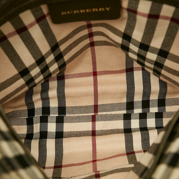 バーバリー 斜め掛け ショルダーバッグ グリーン レザー メンズ BURBERRY 【中古】