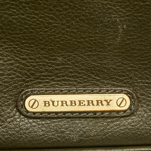 バーバリー 斜め掛け ショルダーバッグ グリーン レザー メンズ BURBERRY 【中古】