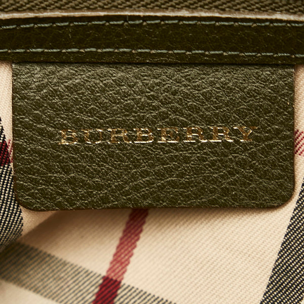 バーバリー 斜め掛け ショルダーバッグ グリーン レザー メンズ BURBERRY 【中古】