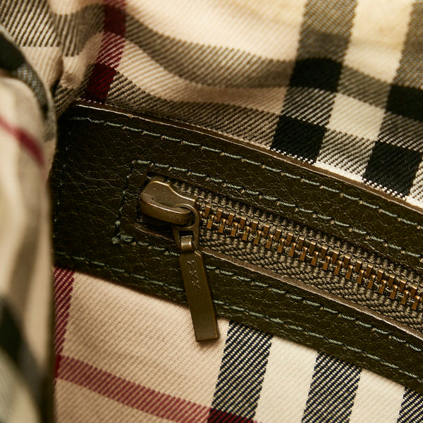 バーバリー 斜め掛け ショルダーバッグ グリーン レザー メンズ BURBERRY 【中古】