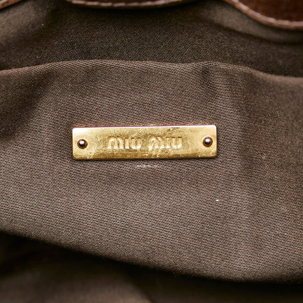 ミュウミュウ ハンドバッグ ショルダーバッグ 2WAY ブラウン レザー レディース MIUMIU 【中古】