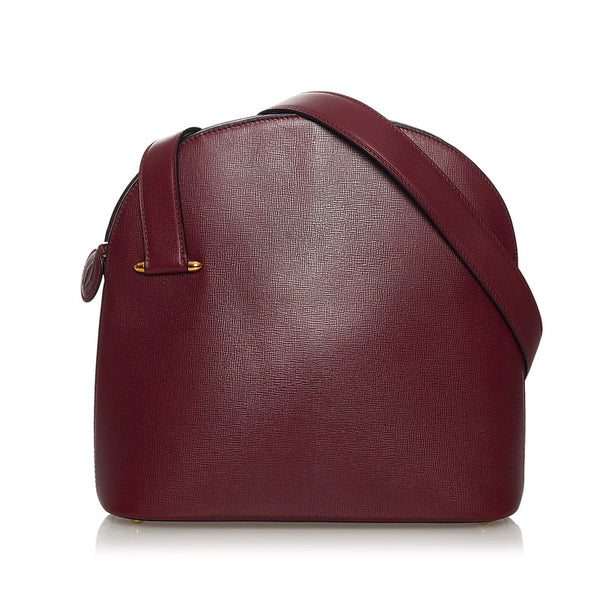 カルティエ マスト 斜め掛け ショルダーバッグ ワインレッド レザー レディース CARTIER 【中古】