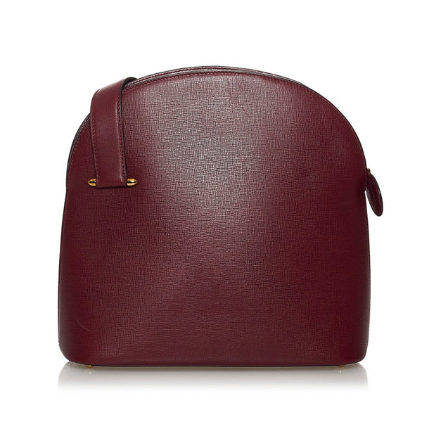 カルティエ マスト 斜め掛け ショルダーバッグ ワインレッド レザー レディース CARTIER 【中古】