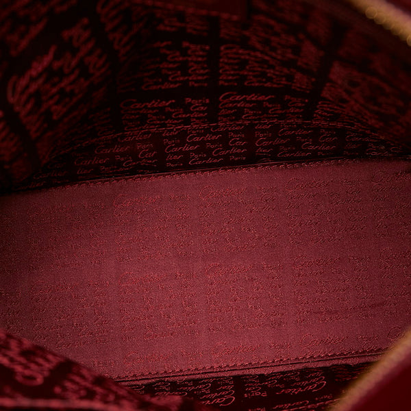 カルティエ マスト 斜め掛け ショルダーバッグ ワインレッド レザー レディース CARTIER 【中古】