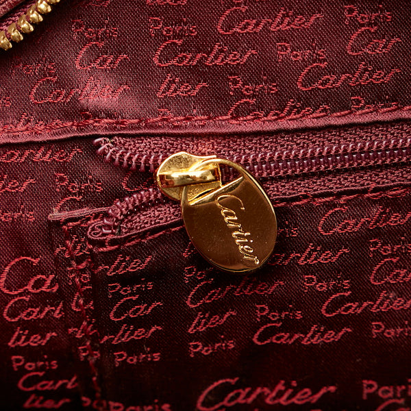 カルティエ マスト 斜め掛け ショルダーバッグ ワインレッド レザー レディース CARTIER 【中古】