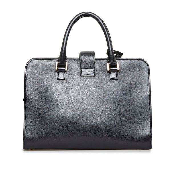 サンローラン YSLロゴ スモールカバス ハンドバッグ ショルダーバッグ 2WAY 357395 ブラック ゴールド レザー レディース SAINT LAURENT 【中古】