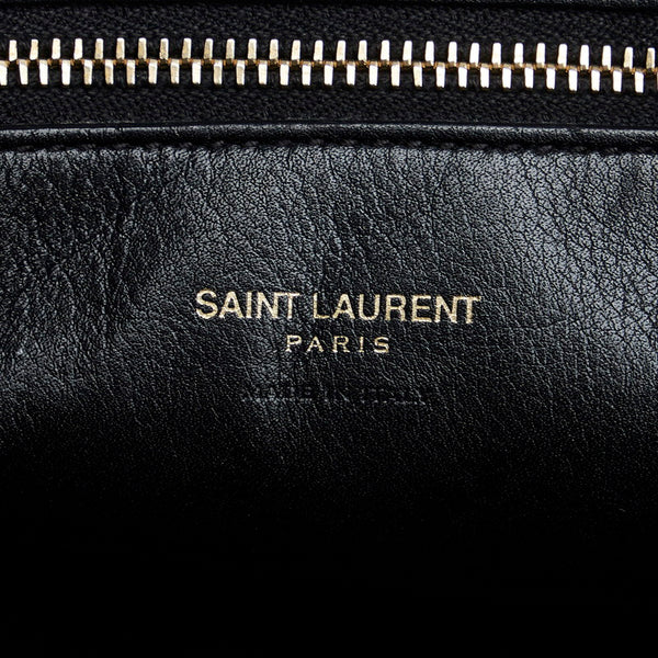 サンローラン YSLロゴ スモールカバス ハンドバッグ ショルダーバッグ 2WAY 357395 ブラック ゴールド レザー レディース SAINT LAURENT 【中古】