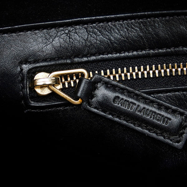 サンローラン YSLロゴ スモールカバス ハンドバッグ ショルダーバッグ 2WAY 357395 ブラック ゴールド レザー レディース SAINT LAURENT 【中古】