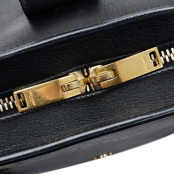 サンローラン YSLロゴ スモールカバス ハンドバッグ ショルダーバッグ 2WAY 357395 ブラック ゴールド レザー レディース SAINT LAURENT 【中古】