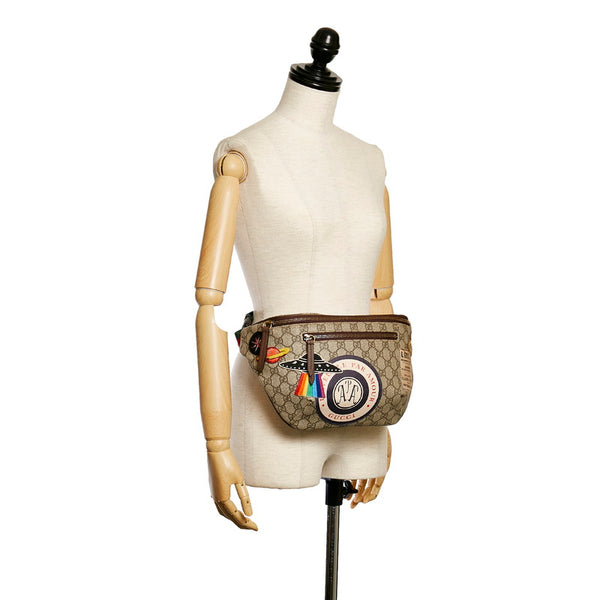 グッチ GGスプリーム クーリエ ウエストポーチ ボディバック 529711 ライトブラウン PVC レザー メンズ GUCCI 【中古】