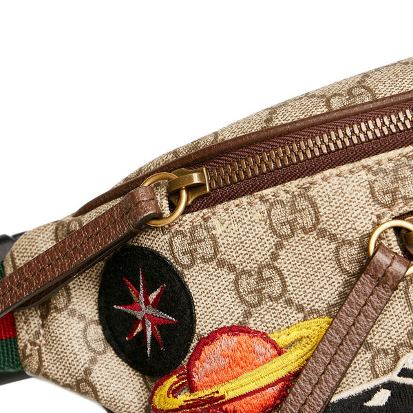 グッチ GGスプリーム クーリエ ウエストポーチ ボディバック 529711 ライトブラウン PVC レザー メンズ GUCCI 【中古】