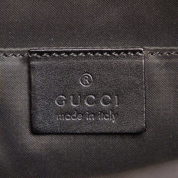 グッチ 019 0335 ブラック キャンバス レザー 斜め掛け ショルダーバッグ メンズ GUCCI 【中古】