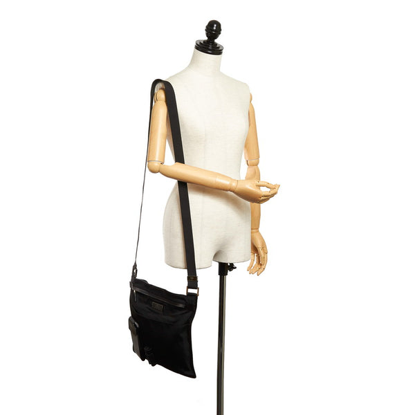 グッチ 019 0335 ブラック キャンバス レザー 斜め掛け ショルダーバッグ メンズ GUCCI 【中古】