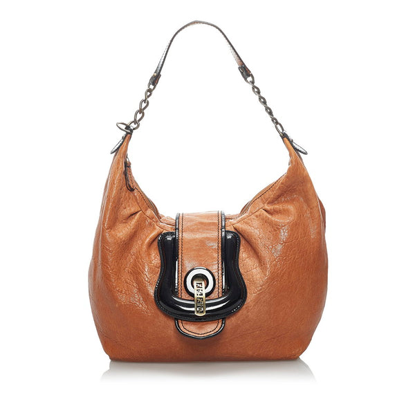 フェンディ チェーン ワンショルダーバッグ 8BR563 ブラウン レザー レディース FENDI 【中古】