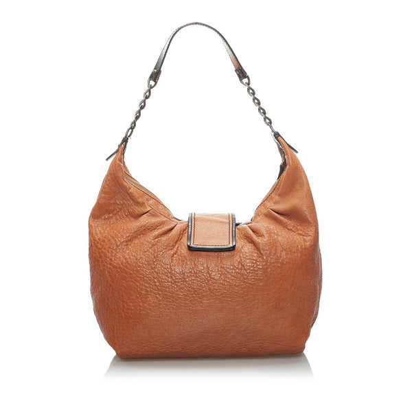 フェンディ チェーン ワンショルダーバッグ 8BR563 ブラウン レザー レディース FENDI 【中古】