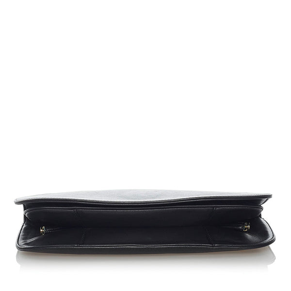 ブルガリ クラッチバッグ ブラック レザー レディース BVLGARI 【中古】