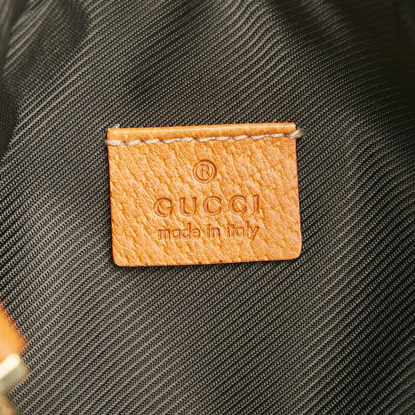 グッチ GGキャンバス アビー ポーチ アクセサリーポーチ 145750 ベージュ ブラウン キャンバス レザー レディース GUCCI 【中古】