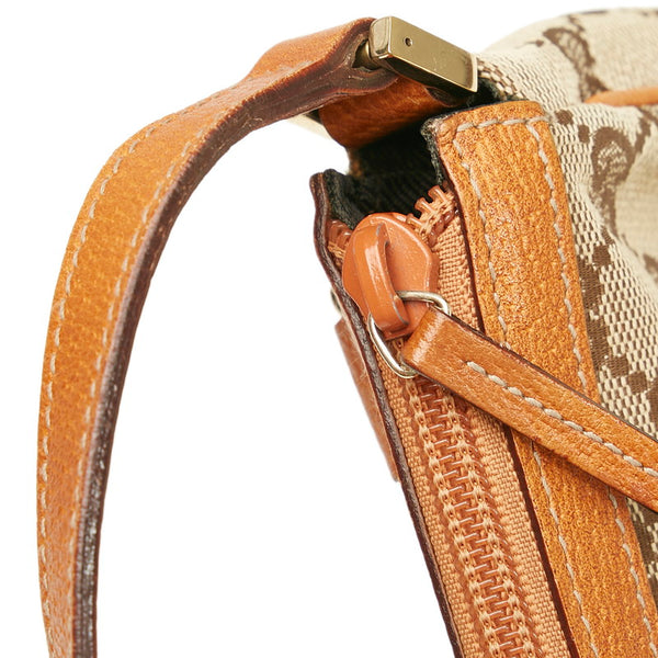 グッチ GGキャンバス アビー ポーチ アクセサリーポーチ 145750 ベージュ ブラウン キャンバス レザー レディース GUCCI 【中古】