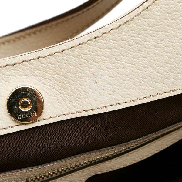グッチ GGキャンバス ショルダーバッグ ハンドバッグ 154982 ベージュ ホワイト キャンバス レザー レディース GUCCI 【中古】