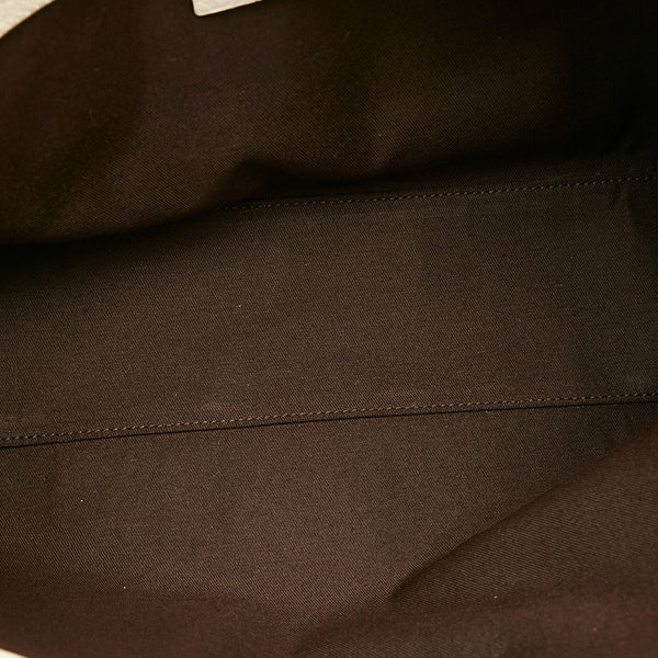 グッチ GGキャンバス ショルダーバッグ ハンドバッグ 154982 ベージュ ホワイト キャンバス レザー レディース GUCCI 【中古】