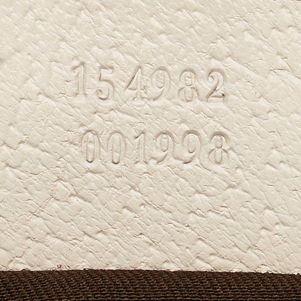 グッチ GGキャンバス ショルダーバッグ ハンドバッグ 154982 ベージュ ホワイト キャンバス レザー レディース GUCCI 【中古】