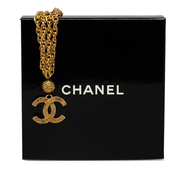 シャネル ヴィンテージ ココマーク ボールスイング ダブルチェーン ネックレス ゴールド メッキ レディース CHANEL 【中古】