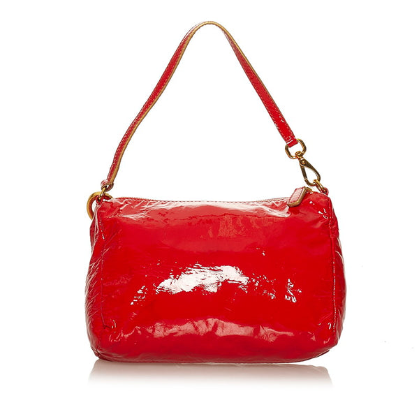 ミュウミュウ ポーチ レッド パテントレザー レディース MIUMIU 【中古】