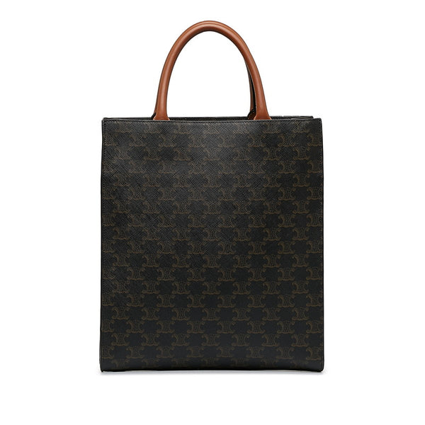セリーヌ トリオンフ バーティカルカバ スモール ハンドバッグ ショルダーバッグ 2WAY ブラウン PVC レザー レディース CELINE 【中古】