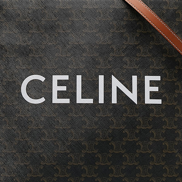 セリーヌ トリオンフ バーティカルカバ スモール ハンドバッグ ショルダーバッグ 2WAY ブラウン PVC レザー レディース CELINE 【中古】