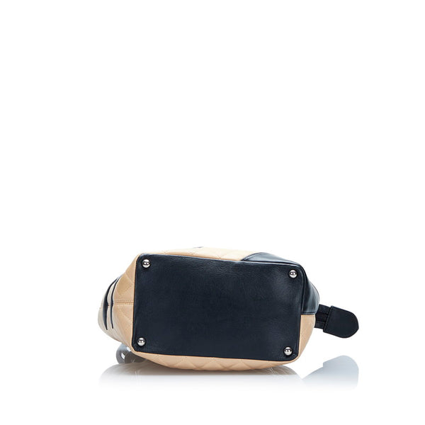 シャネル カンボン ココマーク ハンドバッグ トートバッグ ベージュ ブラウン レザー レディース CHANEL 【中古】