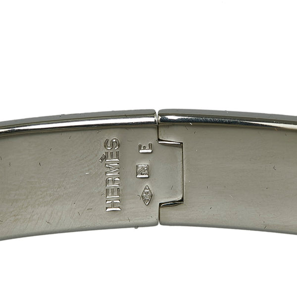 エルメス クリッククラックPM バングル ブレスレット シルバー ブラック メタル レディース HERMES 【中古】