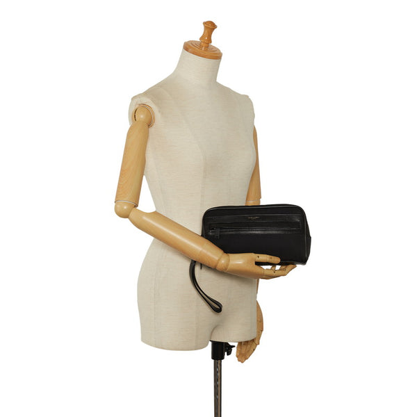 サンローラン グルーミングケース セカンドバッグ ポーチ 635166 ブラック ナイロン レザー メンズ SAINT LAURENT 【中古】