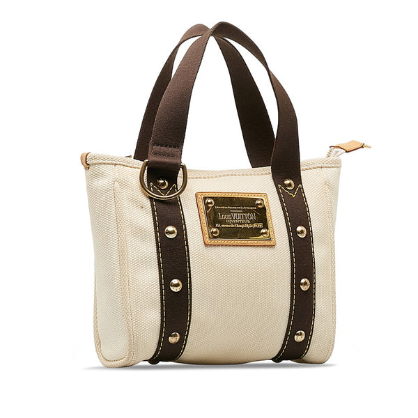 ルイ ヴィトン アンティグア カバPM  トートバッグ M40039  エクリュ ホワイト キャンバス レディース LOUIS VUITTON 【中古】