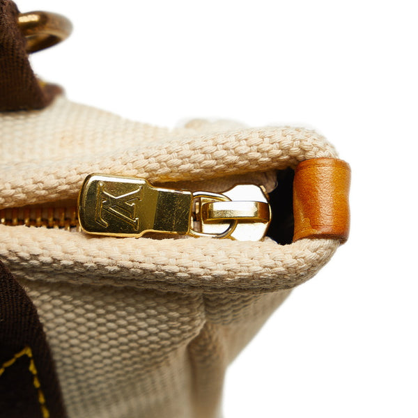 ルイ ヴィトン アンティグア カバPM  トートバッグ M40039  エクリュ ホワイト キャンバス レディース LOUIS VUITTON 【中古】
