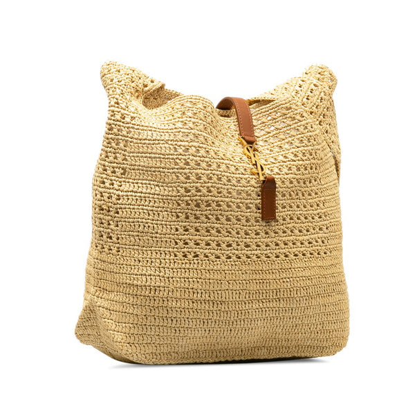 サンローラン ホーボーバッグ YSLロゴ カゴショルダーバッグ トートバッグ ベージュ ラフィア レディース SAINT LAURENT 【中古】