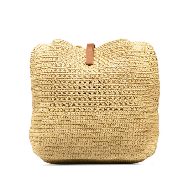 サンローラン ホーボーバッグ YSLロゴ カゴショルダーバッグ トートバッグ ベージュ ラフィア レディース SAINT LAURENT 【中古】