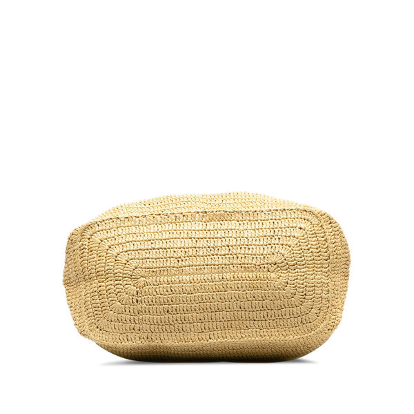 サンローラン ホーボーバッグ YSLロゴ カゴショルダーバッグ トートバッグ ベージュ ラフィア レディース SAINT LAURENT 【中古】