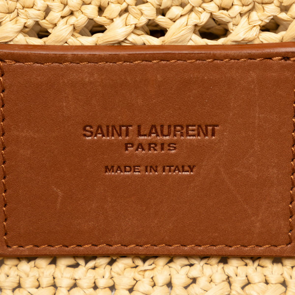 サンローラン ホーボーバッグ YSLロゴ カゴショルダーバッグ トートバッグ ベージュ ラフィア レディース SAINT LAURENT 【中古】