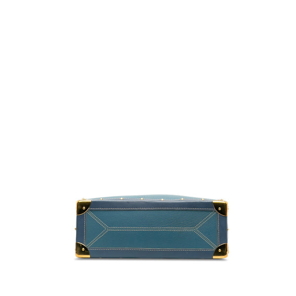 ルイ ヴィトン スハリ アンプレヴィジーブル トートバッグ M91817 ブルー  カーフ レザー レディース LOUIS VUITTON 【中古】