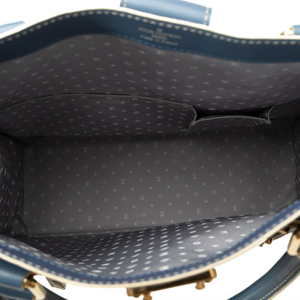 ルイ ヴィトン スハリ アンプレヴィジーブル トートバッグ M91817 ブルー  カーフ レザー レディース LOUIS VUITTON 【中古】