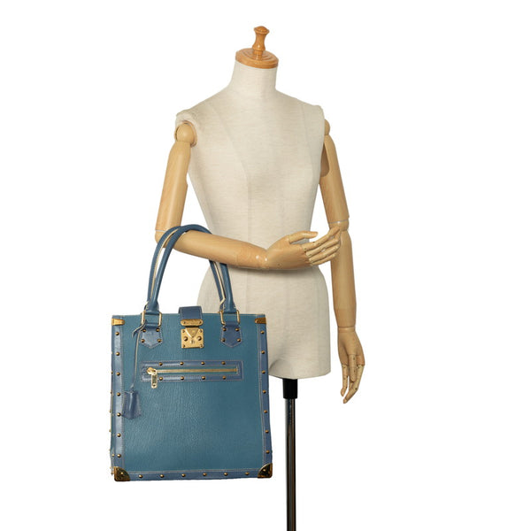 ルイ ヴィトン スハリ アンプレヴィジーブル トートバッグ M91817 ブルー  カーフ レザー レディース LOUIS VUITTON 【中古】