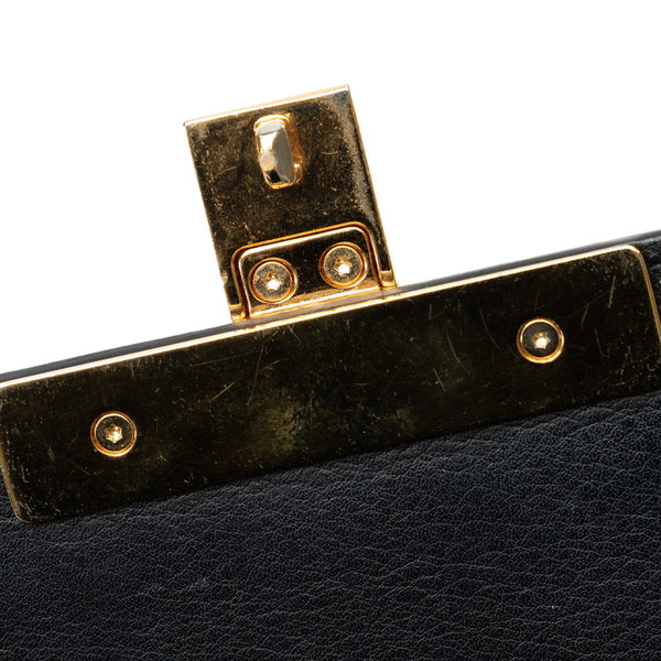 グッチ スモール パドロック チェーン ショルダーバッグ 409487 ブラック レザー レディース GUCCI 【中古】