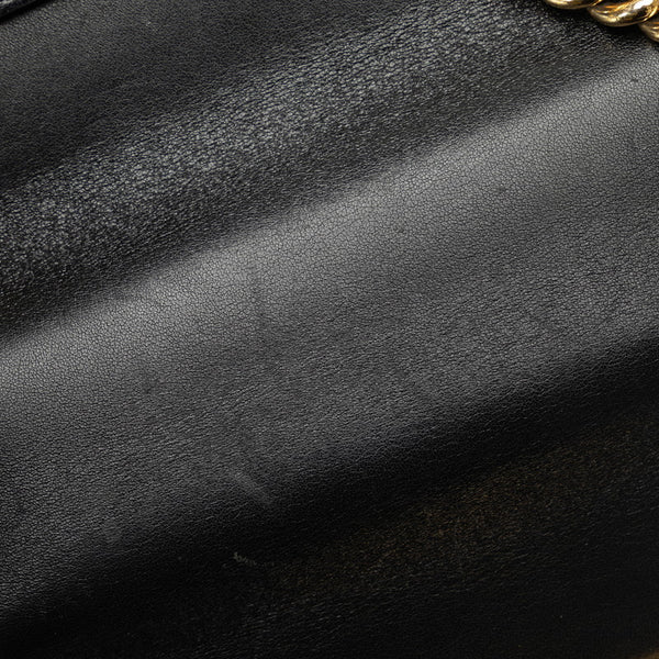 グッチ スモール パドロック チェーン ショルダーバッグ 409487 ブラック レザー レディース GUCCI 【中古】