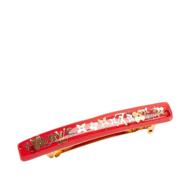 ルイ ヴィトン M65015 レッド クリア プラスチック モノグラム アンクルージョンPM バレッタ ヘアアクセサリー レディース LOUIS VUITTON 【中古】