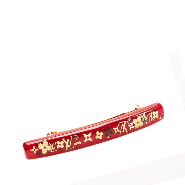 ルイ ヴィトン M65015 レッド クリア プラスチック モノグラム アンクルージョンPM バレッタ ヘアアクセサリー レディース LOUIS VUITTON 【中古】