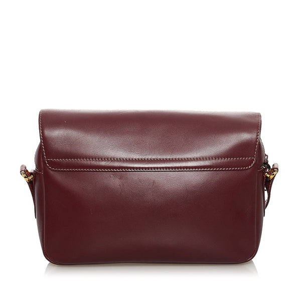 カルティエ マストライン ショルダーバッグ ボルドー ワインレッド レザー レディース CARTIER 【中古】