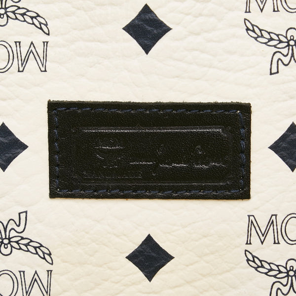 エム シー エム ヴィセトス トートバッグ ホワイト ブラック PVC レザー レディース MCM 【中古】