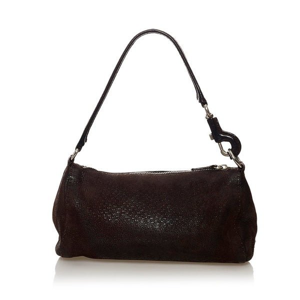 プラダ ワンショルダーバッグ ダークブラウン レザー レディース PRADA 【中古】