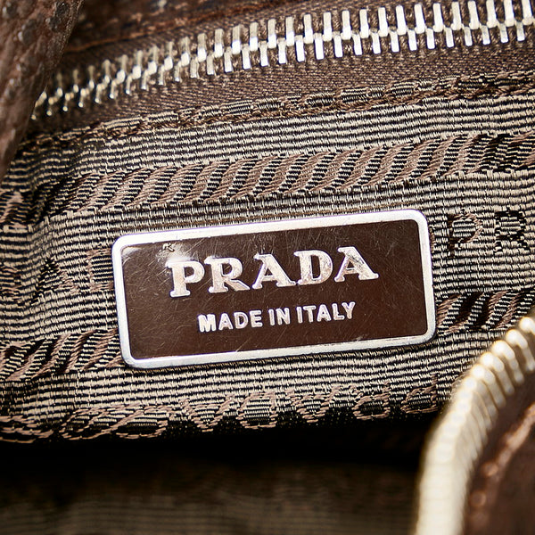 プラダ ワンショルダーバッグ ダークブラウン レザー レディース PRADA 【中古】