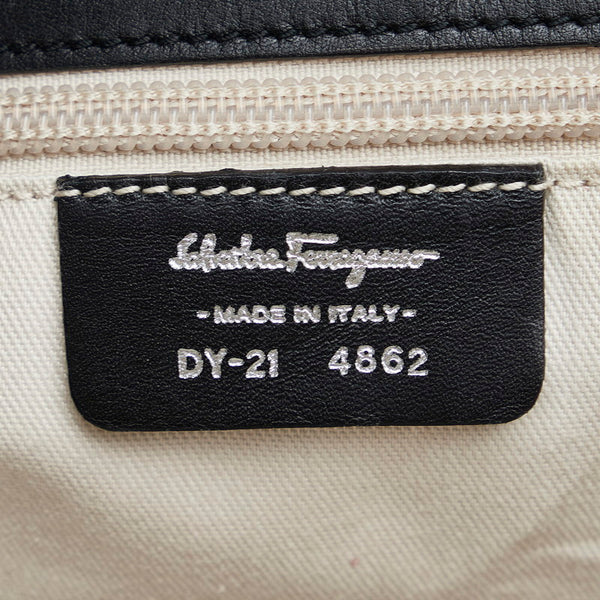 サルヴァトーレフェラガモ ガンチーニ ハンドバッグ ショルダーバッグ DY-21 4862 ブラック レザー レディース Salvatore Ferragamo 【中古】